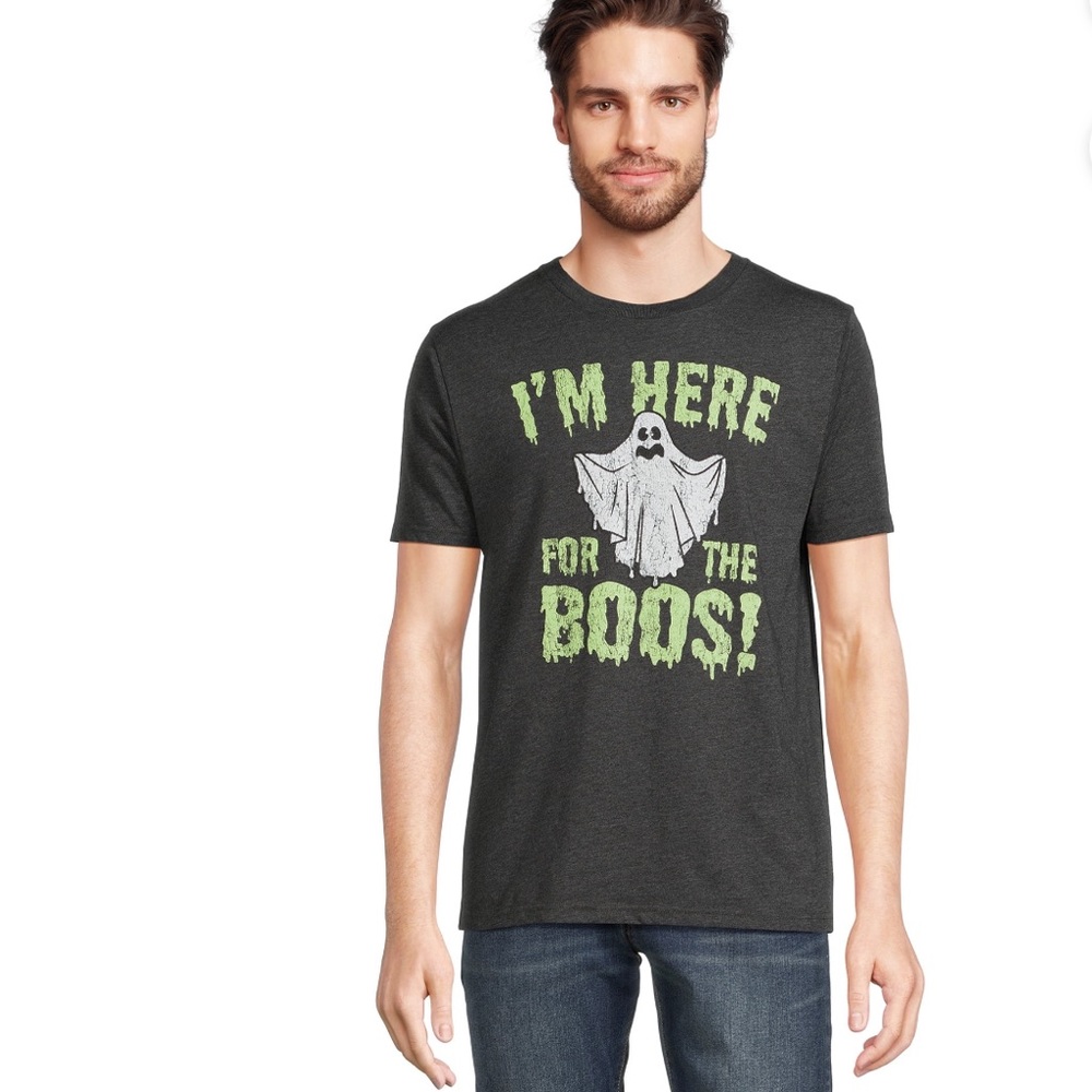 Men's Halloween Ghost Graphic Tee, Fall Short Sleeve T Shirt